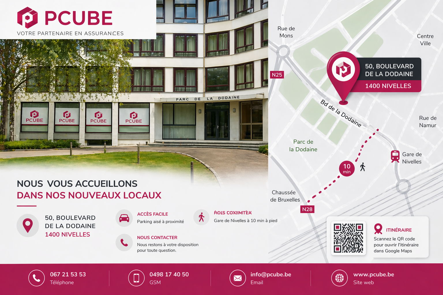 Plan et bâtiment PCUBE
